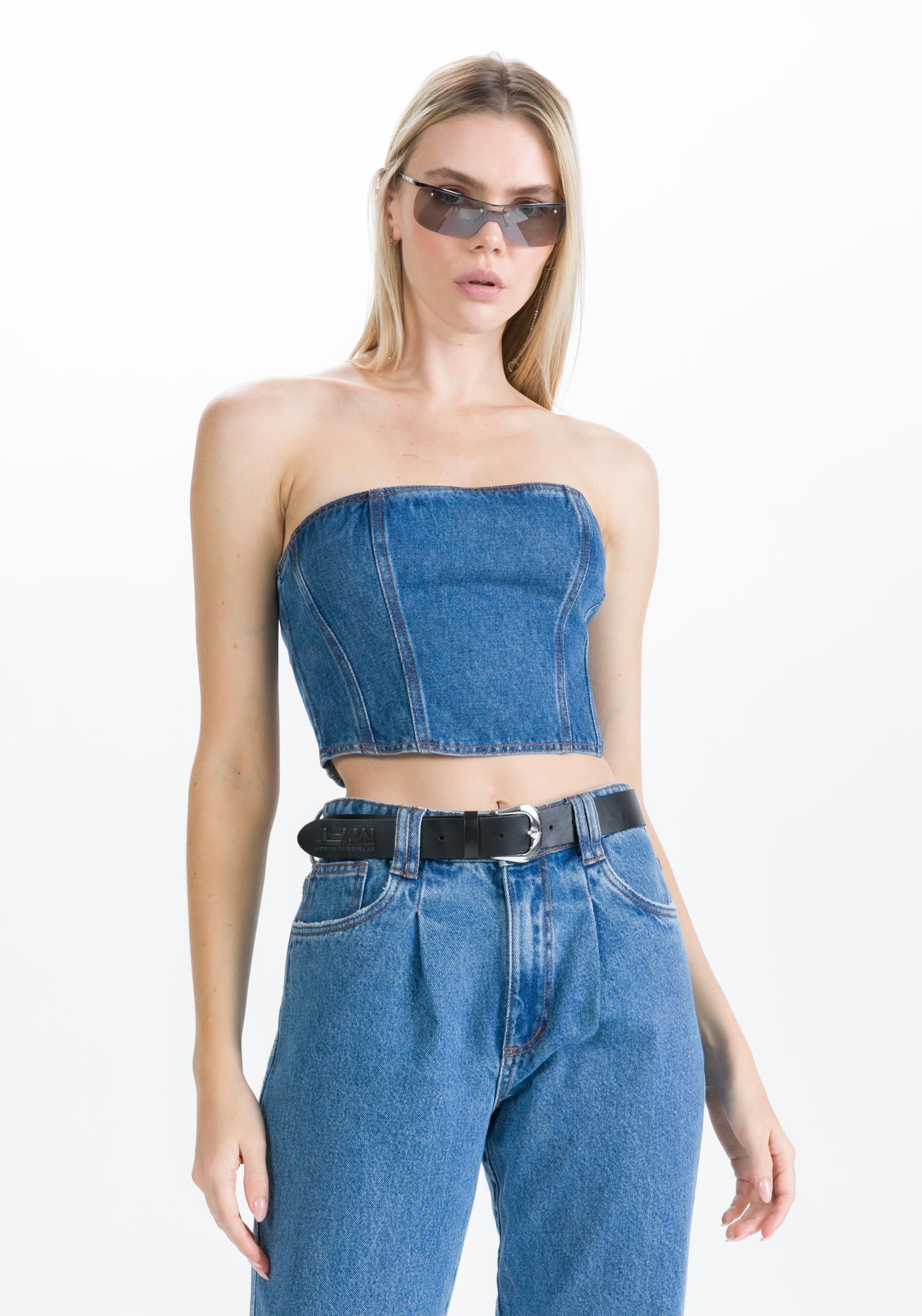 Blusa Jeans Cropped