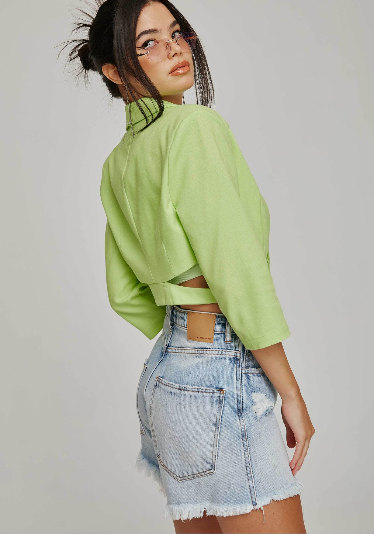 lime green bardot top